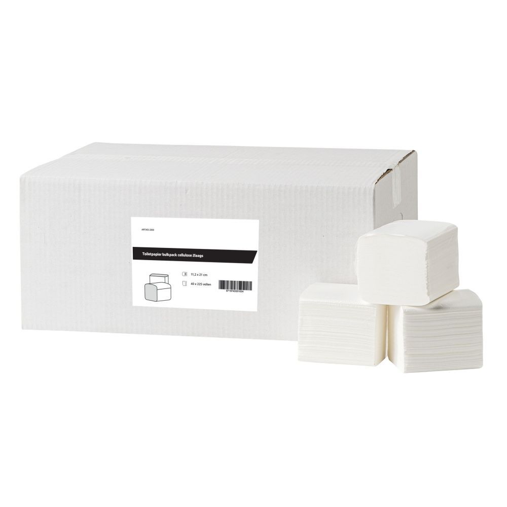 Toiletpapier tissue bulkpack cellulose 2laags